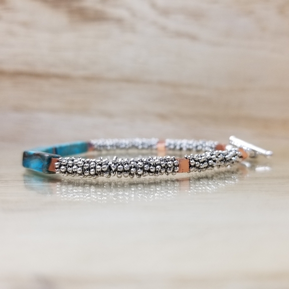 Sky Blue Imperial Jasper Beaded Gemstone Br - Picture 4 of 8